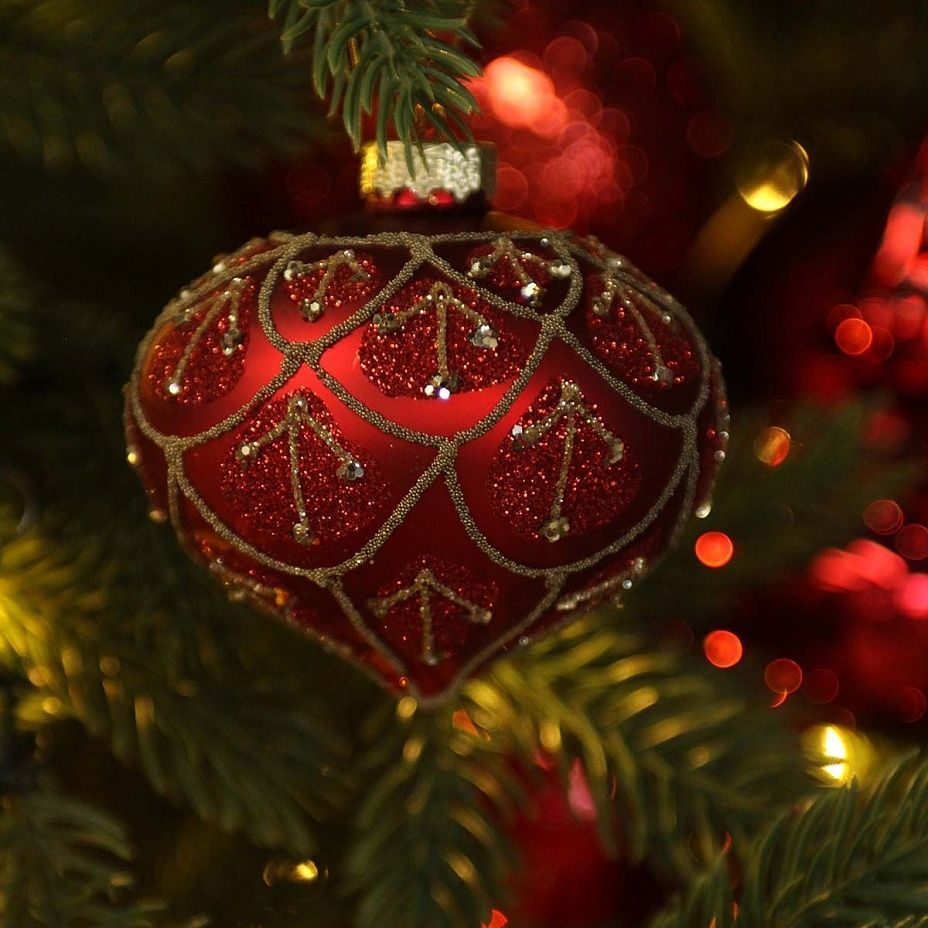 Луковка красный орнамент 8 см 20422