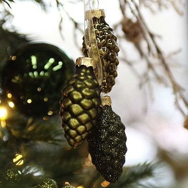 Связка шишек 3 шт - зеленые лесные1