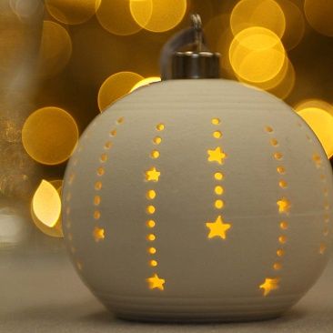 Светящийся шар Звездопад 9 см, керамика1