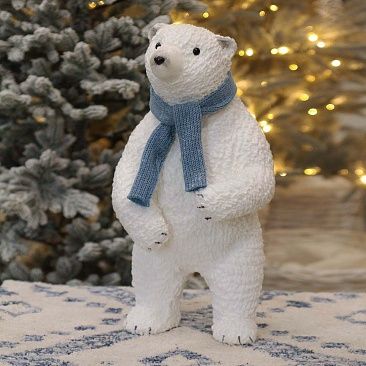 Мишка в синем шарфе 52 см 30541