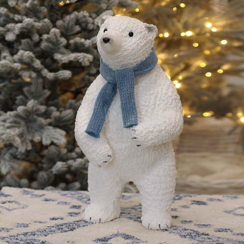 Мишка в синем шарфе 52 см 30542
