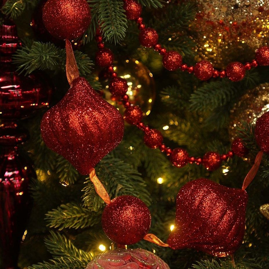 Гирлянда луковки 9 см и шары, 115 см2