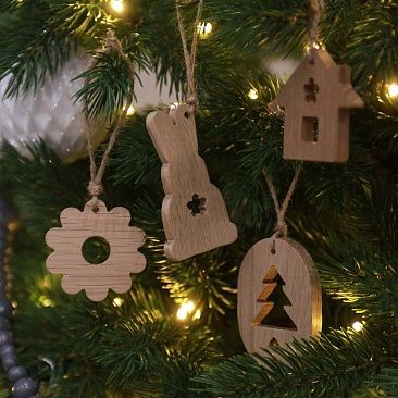 Набор игрушек ручной работы из дуба, 4 шт (белый)1