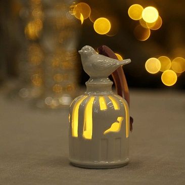 Светящаяся подвеска Птичка 11 см, керамика1