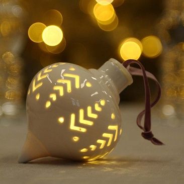 Светящаяся луковка Елки 11 см, керамика1