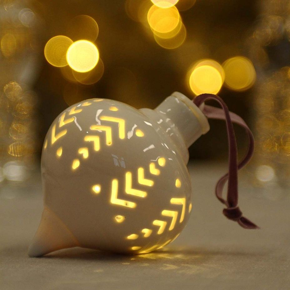 Светящаяся луковка Елки 11 см, керамика2