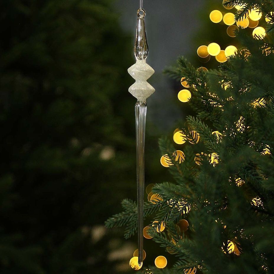 Сосулька Ромбы 28 см белый 91262