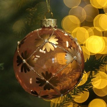 Шар розовый винтажный 8 см 00221