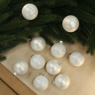 Набор шаров база белый 6 см 10 шт, стекло1