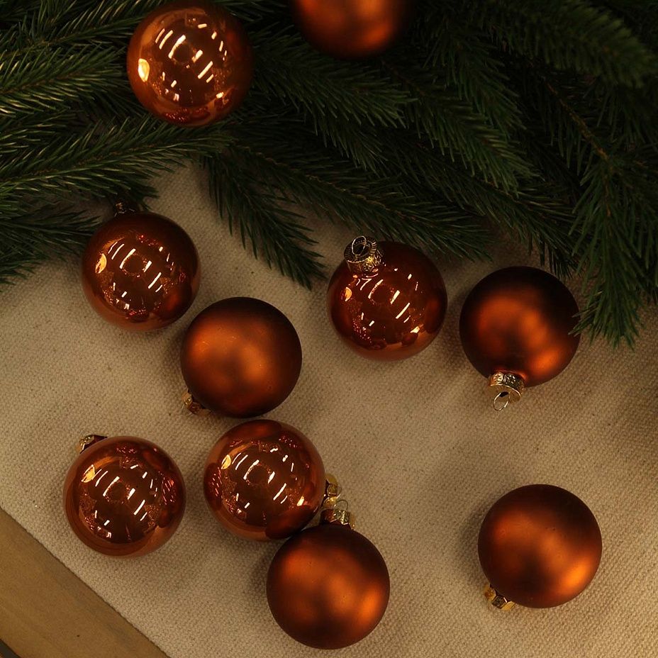 Набор шаров база охра 6 см 10 шт, стекло2