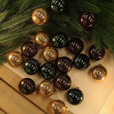 Шары база 6 см / лесной микс / 20 шт1