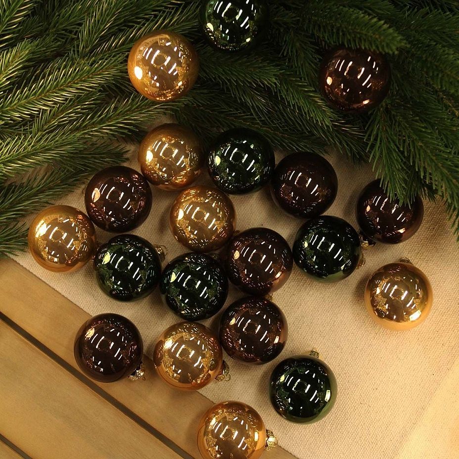 Шары база 6 см / лесной микс / 20 шт2