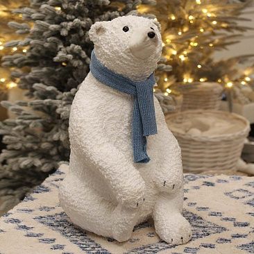 Мишка в синем шарфе сидит 58,5 см 30531