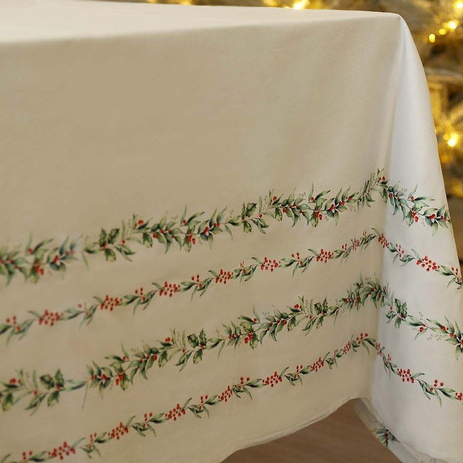 Скатерть 092 Winter leaf 150х220 см, хлопок2