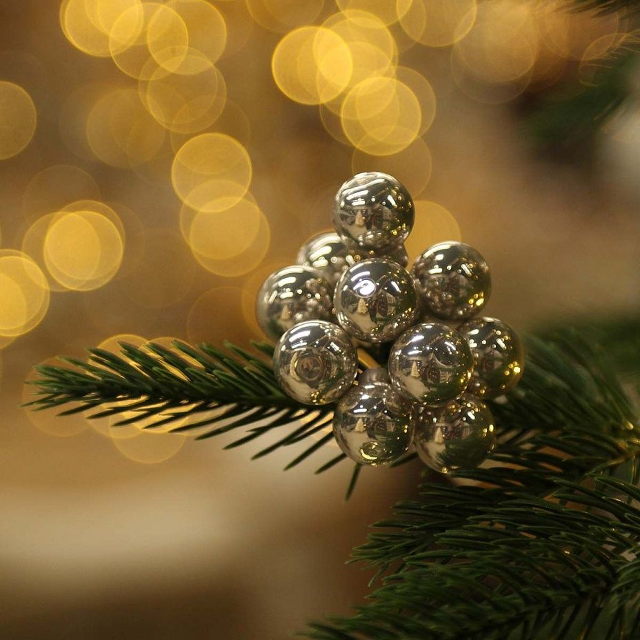 Пучок шариков 2 см 10 шт - серебро 38642