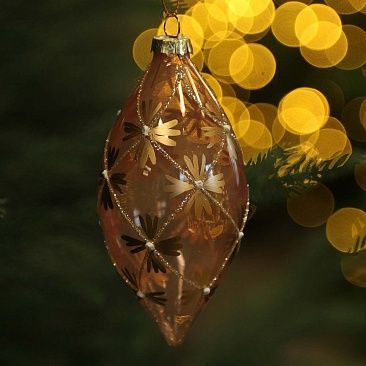 Капля розовая винтажная 8 см 00231