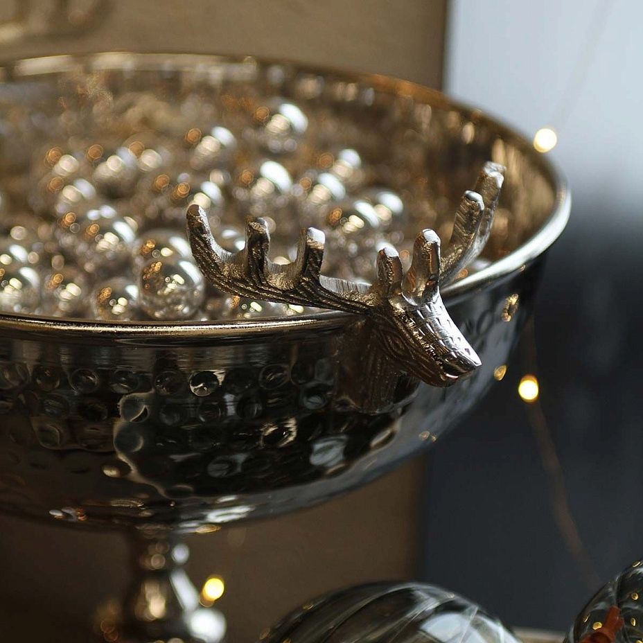 Блюдо на ножке Deer 26х32 см, серебро2