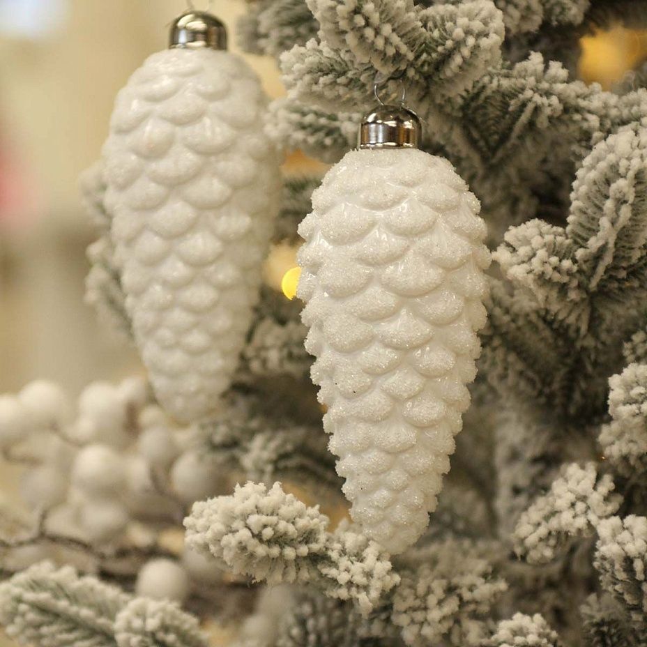 Шишка белоснежная 13 см 88532