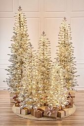 ТИККО, ель заснеженная с лампочками (1,25 м)