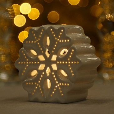 Светящаяся Снежинка 10 см, керамика1