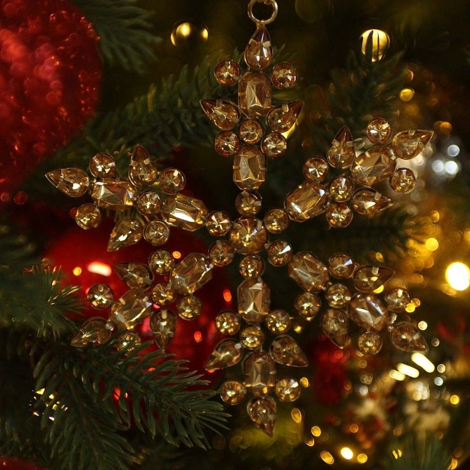 Подвес Снежинка 14 см 9150, металл2