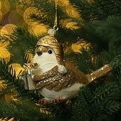 Воробей с подарком 7 см 4372