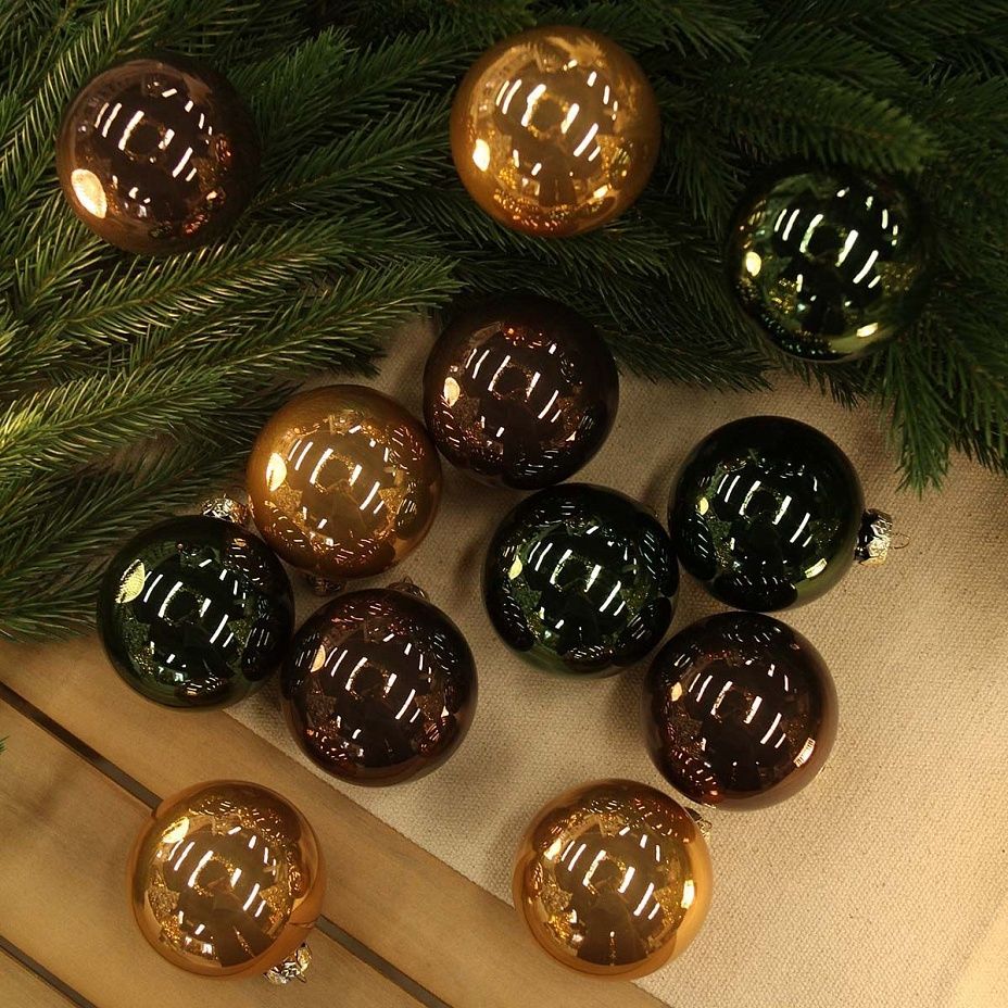 Шары база 8 см / лесной микс / 12 шт2