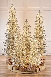 ТИККО, ель заснеженная с лампочками (1,55 м)