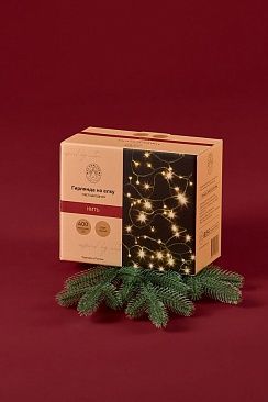 Светодиодная гирлянда нить, тепло белый свет (400л/32м)