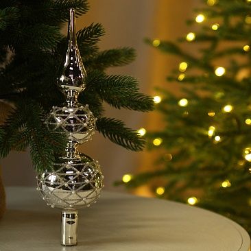 Верхушка с жемчужинками 30 см серебро1