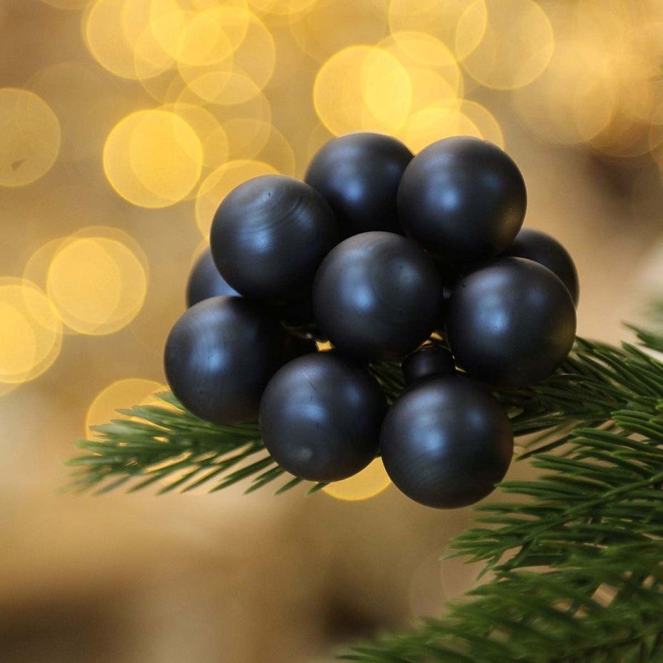 Пучок синий ночной матовый 2,5 см 12 шт, стекло 06902