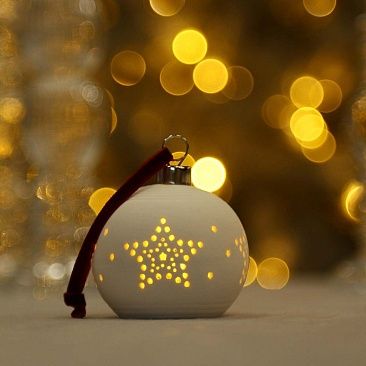 Светящийся шар Звезда 6 см, керамика1