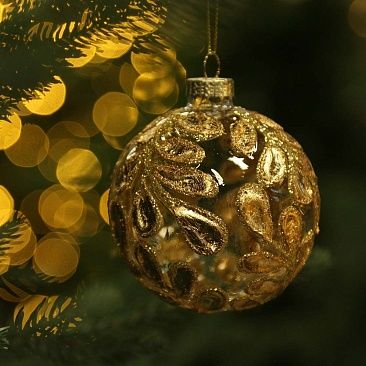 Шар Золотые листья 8 см 55131