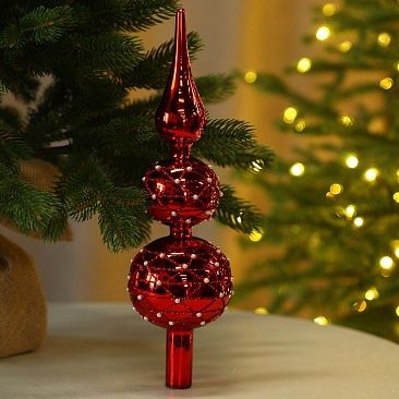 Верхушка с жемчужинками 30 см красная1