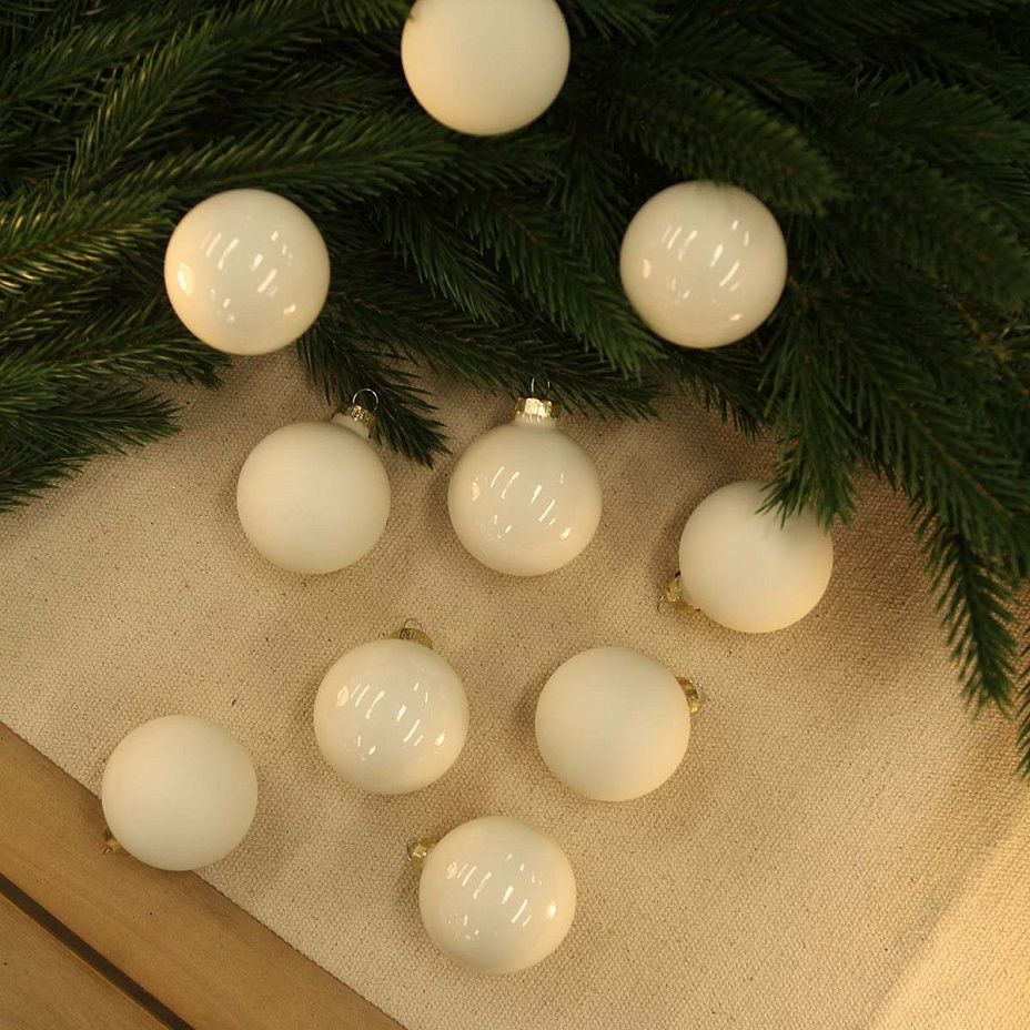 Набор шаров база молочный 6 см 10 шт, стекло2