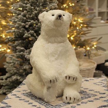 Белый медведь сидит 58 см 30591
