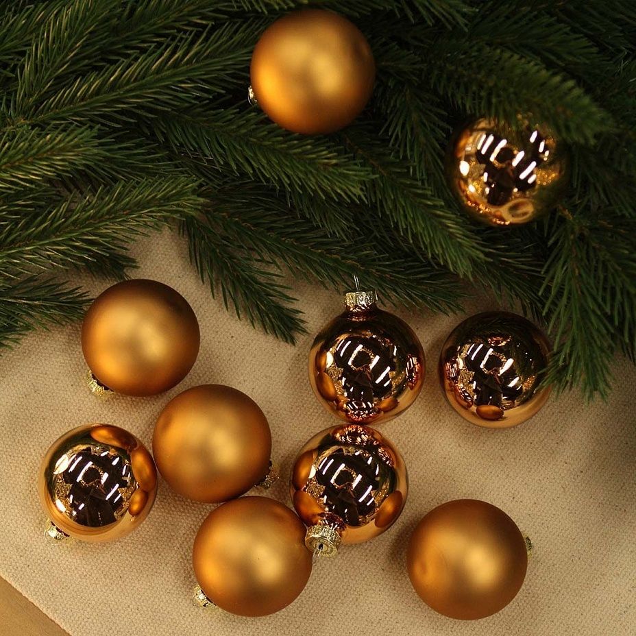 Набор шаров база медный 6 см 10 шт, стекло2