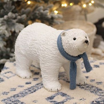 Мишка в синем шарфе 30 см 30521