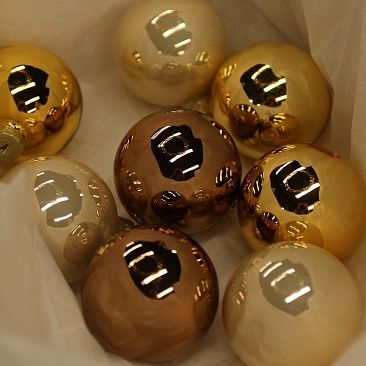 Набор шаров база шоколад-жемчуг-золото 7 см 8 шт, стекло1