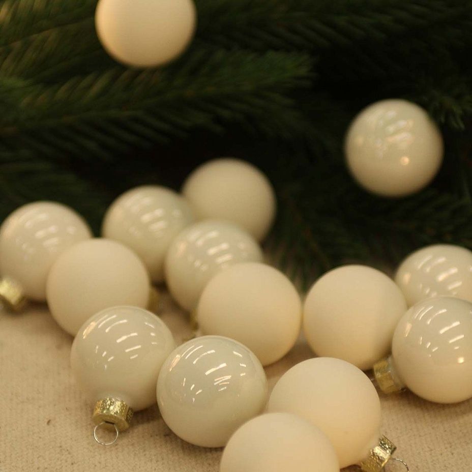 Набор шаров база молочный 3,5 см 16 шт, стекло2