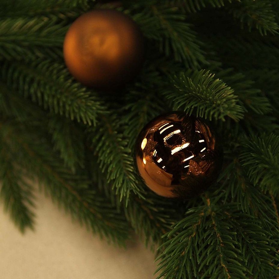 Набор шаров база коричневый 6 см 10 шт, стекло2