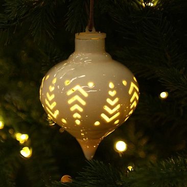 Светящаяся луковка Елки 11 см, керамика1