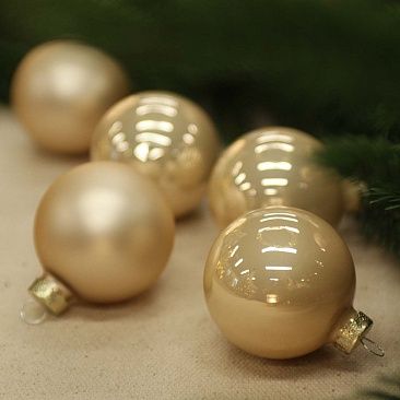 Набор шаров база шампань 6 см 10 шт, стекло1