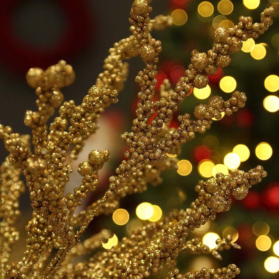 Ветка Ягоды золото 90 см2