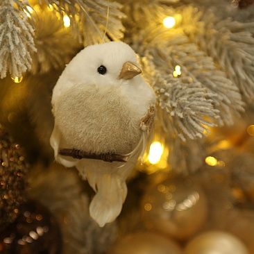 Птичка молочная на веточке 14 см 43241