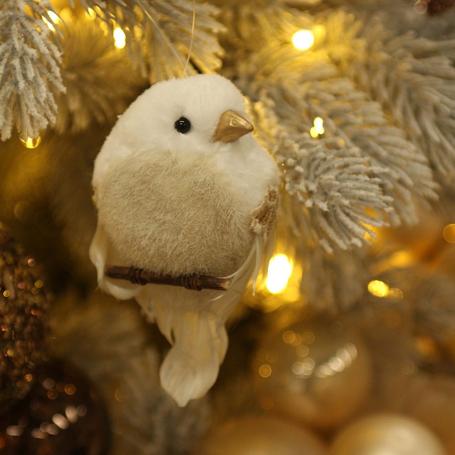 Птичка молочная на веточке 14 см 43242