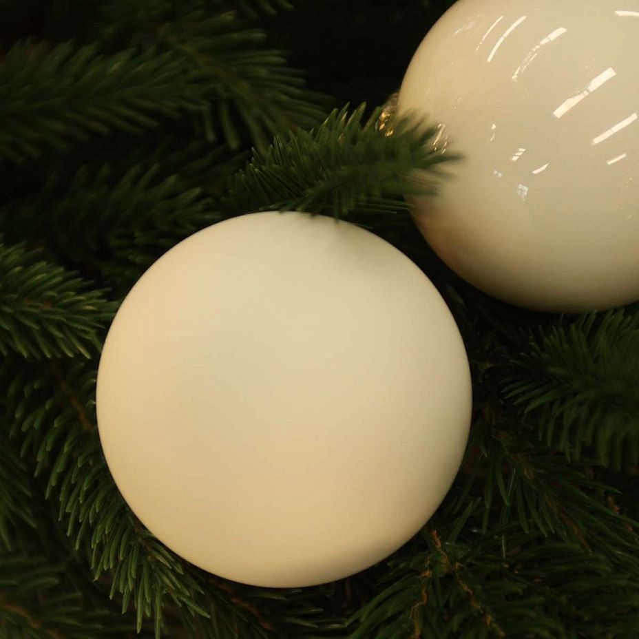 Набор шаров база молочный 8 см 6 шт, стекло2