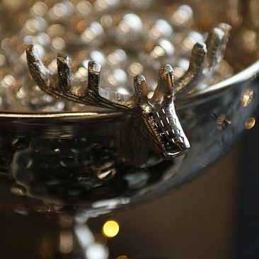 Блюдо на ножке Deer 26х32 см, серебро1