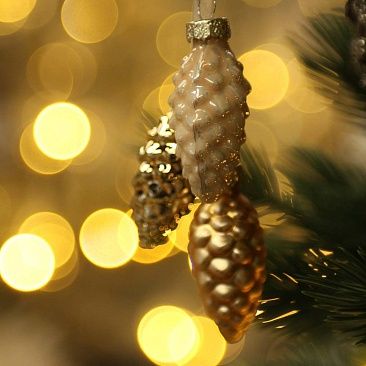 Связка шишек 3 шт - золото1