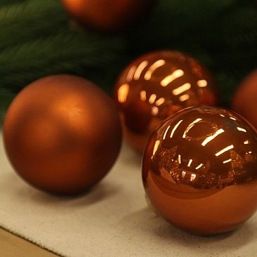 Набор шаров база охра 8 см 6 шт, стекло1